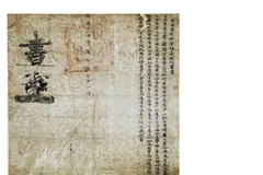 Di cảo bức thư có tựa đề “An nam phó đô đường phúc nghĩa hầu nguyễn”. (Nguồn: Bảo tàng Kyushu)