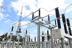 Trạm biến áp 110kV CNC2 góp phần nâng độ tin cậy cung cấp điện trên địa bàn Huyện Thạch Thất và các vùng lân cận. (Ảnh: Xuân Quảng/Vietnam+)