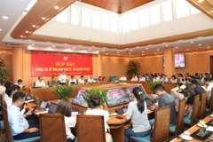 Họp báo tình hình kinh tế-xã hội quý 2/2023 do Ủy ban Nhân dân Hà Nội tổ chức chiều 30/6. (Ảnh: Xuân Quảng/Vietnam+)