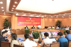 Phó Giám đốc Sở Kế Hoạch và Đầu tư Hà Nội thông tin về tình hình kinh tế-xã hội 2 tháng đầu năm trên địa bàn Thủ đô. (Ảnh: Xuân Quảng/Vietnam+)