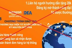 Các đối tượng lừa đảo đã sử dụng hình ảnh, logo của Chương trình đào tạo thương mại điện tử xuyên biên giới.(Ảnh: Đức Duy/Vietnam+)