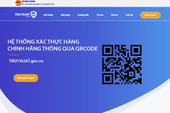 Hệ thống xác thực hàng chính hãng tại địa chỉ https://truyxuat.gov.vn/. (Ảnh: Đức Duy/Vietnam+)