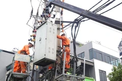 EVNHANOI chuẩn bị chu đáo vật tư, thiết bị dự phòng để sẵn sàng trong mọi tình huống. (Ảnh: PV/Vietnam+)