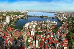 Bình quân trong giai đoạn 2016-2020, Hà Nội đóng góp trên 16% GDP, 18,5% thu ngân sách Nhà nước. (Ảnh: TTXVN)