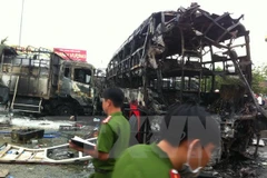 Hiện trường vụ tai nạn. (Ảnh: Nguyễn Thanh/TTXVN)