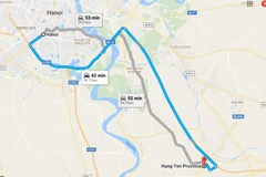 Tuyến đường liên tỉnh Hà Nội-Hưng Yên chạy song song với Quốc lộ 5. (Ảnh: Google Map)