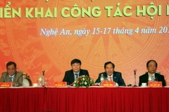 Đoàn Chủ tịch hội nghị. (Ảnh: Bích Huệ/TTXVN)