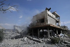 Hình ảnh đổ nát tại Trung tâm nghiên cứu khoa học gần Damascus (Nguồn: AP)