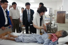 Đại sứ Cuba tại Việt Nam thăm bệnh nhân tại Bệnh viện Việt Nam Cuba Đồng Hới, Quảng Bình. (Ảnh: Đức Thọ/TTXVN)