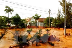 Sự cố vỡ hồ chứa nước đãi titan tại Bình Thuận. (Nguồn ảnh: TTXVN)