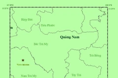 Bản đồ chấn tâm trận động đất. (Nguồn ảnh: Viện Vật lý địa cầu) 