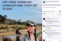 Ca sĩ Hồng Nhung kêu gọi cộng đồng mạng bảo vệ tê giác. (Nguồn ảnh: ENV)