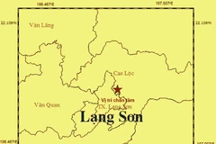 Bản đồ chấn tâm trận động đất. (Nguồn ảnh: Viện Vật lý địa cầu)