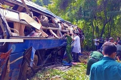 Hiện trường vụ tai nạn. (Ảnh: Cao Nguyên/TTXVN) 