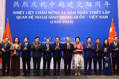 Phó Thủ tướng Trần Lưu Quang và các đại biểu dự lễ kỷ niệm. (Ảnh: Lâm Khánh/TTXVN)