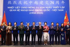 Phó Thủ tướng Trần Lưu Quang và các đại biểu dự lễ kỷ niệm. (Ảnh: Lâm Khánh/TTXVN)