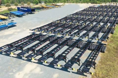 Lô sơmi rơmoóc tại bãi thành phẩm Khu công nghiệp Thaco Chu Lai. (Nguồn: tuoitre.vn) 