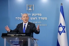 Thủ tướng Israel Benjamin Netanyahu phát biểu tại Jerusalem. (Ảnh: THX/TTXVN)