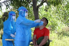 Xét nghiệm COVID-19 cho người dân tại Nghệ An. (Ảnh: Văn Tý/TTXVN) 