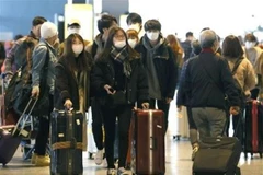 Hành khách tại sân bay Narita, gần Tokyo, Nhật Bản ngày 18/2/2020. (Nguồn: Kyodo/TTXVN) 