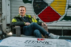 Hình ảnh kỹ thuật số về xác tàu Titanic ở Đại Tây Dương. (Ảnh: AFP/TTXVN)