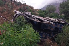 Hiện trường một vụ tai nạn ở Peru. (Nguồn: EPA-EFE)