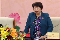 Chủ nhiệm Ủy ban Về các vấn đề xã hội của Quốc hội Nguyễn Thúy Anh phát biểu tại Phiên họp toàn thể lần thứ 19 Ủy ban về các vấn đề xã hội của Quốc hội. (Ảnh: Quốc Dũng/TTXVN) 