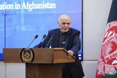 Tổng thống Afghanistan Ashraf Ghani phát biểu tại một sự kiện ở Kabul ngày 23/2/2021. (Nguồn: AFP/TTXVN) 