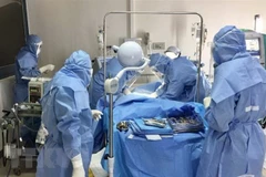 Điều trị cho bệnh nhân COVID-19. (Ảnh: Mai Trang/TTXVN) 