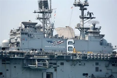 Tàu tấn công đổ bộ của hải quân Mỹ tới Thái Lan tham gia cuộc tập trận Hổ mang vàng ngày 20/2/2020. (Nguồn: AFP/TTXVN) 