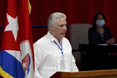 Ông Miguel Díaz-Canel Bermúdez tại Đại hội Đảng Cộng sản Cuba lần thứ VIII ở La Habana, ngày 18/4/2021. (Nguồn: AFP/TTXVN) 