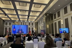 Tổng Thư ký ASEAN Tiến sỹ Kao Kim Hourn đã gửi thông điệp tới sự kiện. (Ảnh: Đỗ Quyên/TTXVN)
