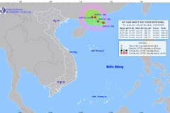 Đường đi và vị trí của áp thấp nhiệt đới. (Nguồn: nchmf.gov.vn) 