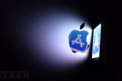 Biểu tượng App store của Apple. (Ảnh: AFP/TTXVN)