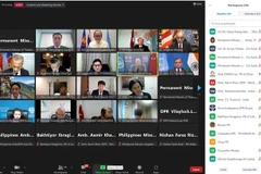 Lễ kỷ niệm Ngày Quốc tế Phật Đản VESAK được tổ chức theo hình thức trực tuyến. (Ảnh: TTXVN phát) 