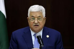 Tổng thống Palestine Mahmoud Abbas phát biểu trong một cuộc họp ở thành phố Ramallah. (Ảnh: AFP/TTXVN)