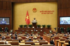 Bộ trưởng Bộ Nội vụ Phạm Thị Thanh Trà, Phó Chủ tịch Thường trực Hội đồng Thi đua-Khen thưởng Trung ương phát biểu giải trình, làm rõ một số vấn đề đại biểu Quốc hội nêu. (Ảnh: Doãn Tấn/TTXVN) 