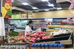 Nhóm ngành hàng trái cây được cung ứng dồi dào trên quầy, kệ tại các siêu thị của Thành phố Hồ Chí Minh. (Ảnh: Mỹ Phương/TTXVN) 