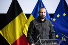 Bộ trưởng Công nghiệp Chiến lược Ukraine Oleksandr Kamyshin phát biểu tại diễn đàn. (Ảnh: TTXVN phát)