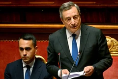 Thủ tướng Italy Mario Draghi phát biểu trước Thượng viện ở thủ đô Rome ngày 20/7. (Ảnh: AFP/TTXVN) 