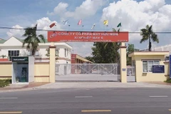 Xí nghiệp may 6 (thành phố Sa Đéc, tỉnh Đồng Tháp) tạm dừng hoạt động từ ngày 29/6 do ghi nhận nhiều ca mắc và nghi nhiễm COVID-19. (Ảnh: Chương Đài/TTXVN) 