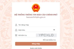 Ảnh chụp màn hình trang chủ Hệ thống thông tin báo cáo Chính phủ. (Nguồn: Vietnam+) 