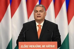 Thủ tướng Hungary Viktor Orban phát biểu trong cuộc vận động tranh cử ở Budapest ngày 12/2/2022. (Ảnh: AFP/TTXVN) 