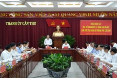 Quang cảnh buổi làm việc. (Ảnh: Thanh Liêm/TTXVN)