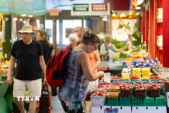 Người dân mua sắm tại một khu chợ ở Canada. (Ảnh: THX/TTXVN)