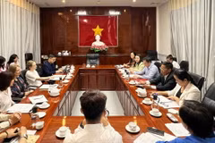 Quang cảnh buổi làm việc. (Ảnh: Ánh Tuyết/TTXVN)