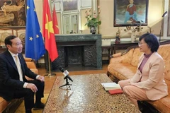 Ông Nguyễn Văn Thảo, Đại sứ Việt Nam tại Vương quốc Bỉ, kiêm nhiệm Đại công quốc Luxembourg, Trưởng Phái đoàn Việt Nam bên cạnh Liên minh châu Âu (EU) đã trả lời phỏng vấn phóng viên TTXVN tại Bỉ. (Ảnh: Duy Tùng/TTXVN)