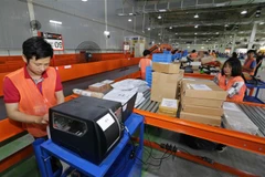 Phân loại hoàng hóa của hãng thương mại điện tử Lazada. (Ảnh: Trần Việt/TTXVN) 