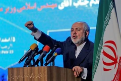 Ngoại trưởng Iran Mohammad Zarif phát biểu tại cuộc họp báo ở Tehran, Iran ngày 23/2/2021. (Nguồn: AFP/TTXVN) 