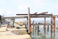 Hạng mục nâng cấp, mở rộng cảng cá Cửa Việt. (Ảnh: Nguyên Lý/TTXVN)